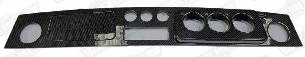 DASH-CARBON FIBRE MPI REPLACEMENT 3 + 3 AUX. GAUGES.CHROME BEZELS RHD