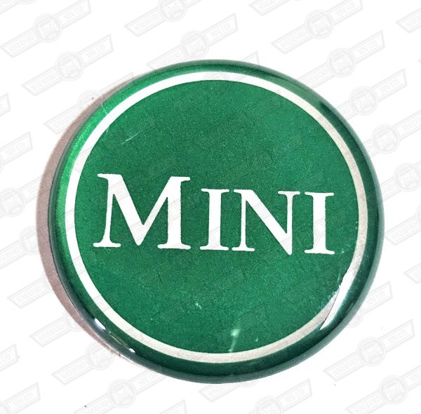 EMBLEM- LATE MINI GREEN BACK GROUND, fits BG2602 & BG2702 gearknob