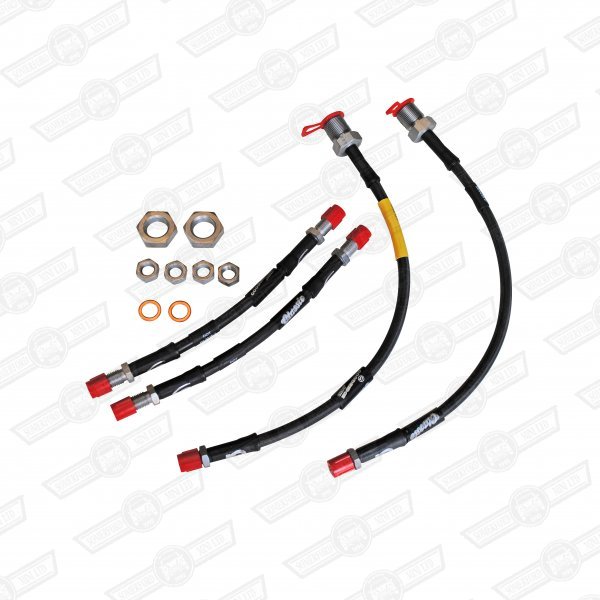 BRAKE HOSE SET-CLASSIC BLACK BRAIDED-(4)